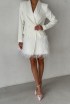Short jacket dress with feathers, with flaps