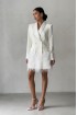 Short jacket dress with feathers, with flaps