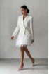 Short jacket dress with feathers, with flaps