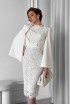 Cape with flared sleeves, with a belt at the waist