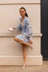 Linen Short Dress with Lace Sakura