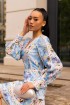 Linen Short Dress with Lace Sakura
