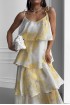 Long dress Mimosa tiered from Italian silk organza