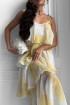 Long dress Mimosa tiered from Italian silk organza