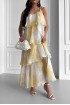 Long dress Mimosa tiered from Italian silk organza