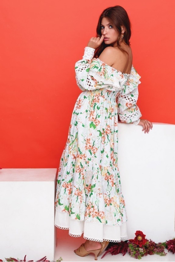 Krestjanka sundress of sewing with floral print