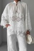 Cotton raglan blouse with Roman-style embroidery