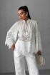 Cotton raglan blouse with Roman-style embroidery
