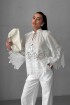 Cotton raglan blouse with Roman-style embroidery