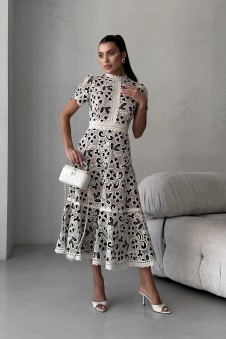 Floral crochet midi dress