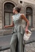Military-style tailcoat vest in Italian fabric, featuring a train.