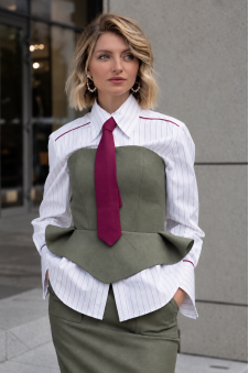 Striped cotton shirt in Italian fabric