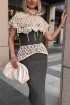 Strappy dress with macrame inserts