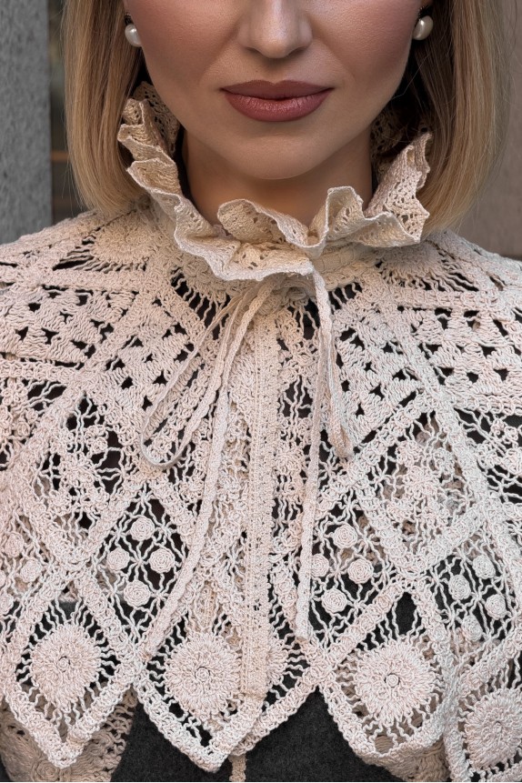 Macramé lace cape