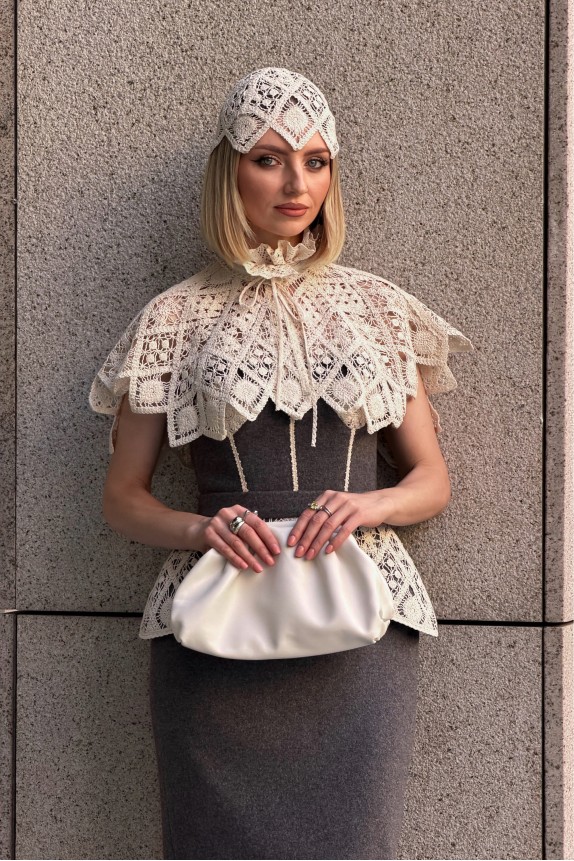 Macramé lace cape