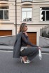 Midi pencil skirt with crochet yoke
