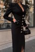 Midi blazer dress with gold buttons