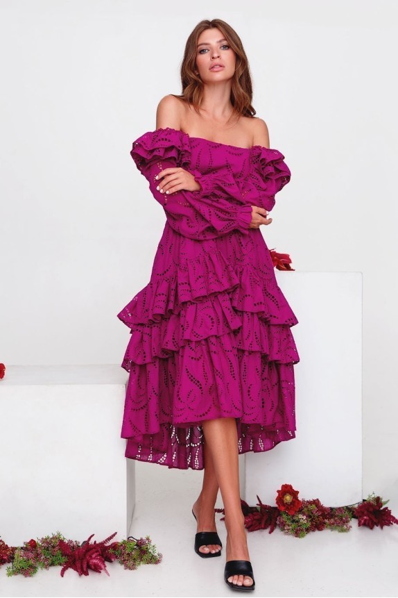 Sundress sewing with wings and ruffles