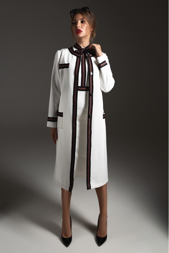 Cardigan with contrast finish, on lining