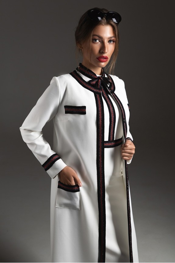 Cardigan with contrast finish, on lining
