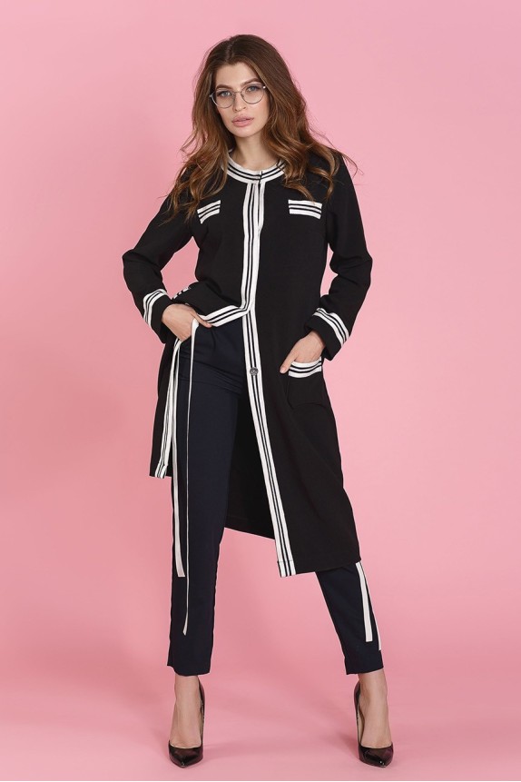 Cardigan with contrast finish, on lining