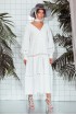 Linen dress with lace
