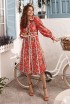 Linen dress shirt with lace Orang midi