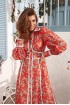 Linen dress shirt with lace Orang midi