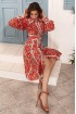 Linen dress shirt with lace Orang midi