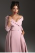 Dress on a wrap with semi-open shoulders