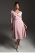 Dress on a wrap with semi-open shoulders