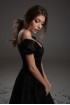 Velvet dress with flashlight sleeves