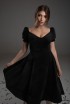 Velvet dress with flashlight sleeves