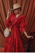 Cotton dress with lace and cord Сarmen