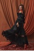 Cotton suit with fringe with skirt