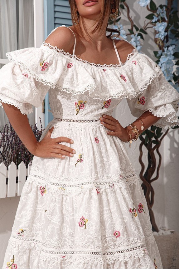 Cotton sundress sewing on the straps