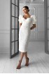 Rosette midi dress with cups and puff sleeves