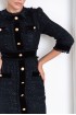 Tweed dress with pockets and fringe