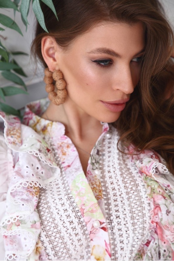 Monet cotton midi sundress with flowers with wings