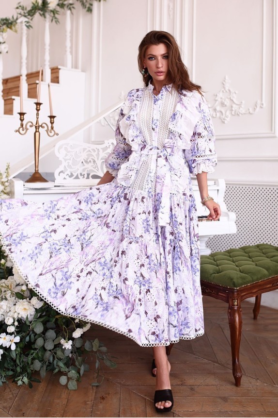 Monet cotton midi sundress with flowers with wings