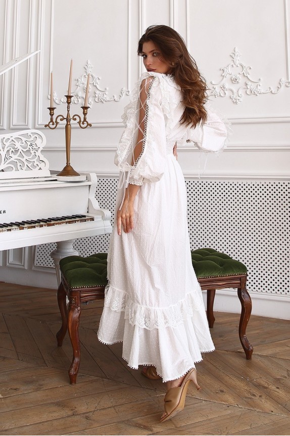 Emilia cotton lacing fly dress