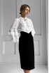 Cotton blouse Vyshyvanka with raglan sleeves, with 3D lace