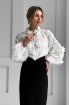 Cotton blouse Vyshyvanka with raglan sleeves, with 3D lace