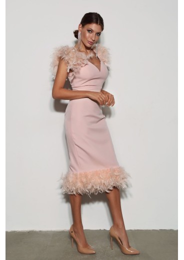 Silhouette dress with marabou feathers Silhouette dress with marabou feathers