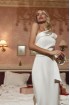One shoulder dress with satin collar