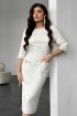 Tweed silhouette dress with pearl embroidery