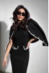 silhouette midi dress, with white trim