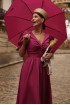 Cotton dress with draped chest