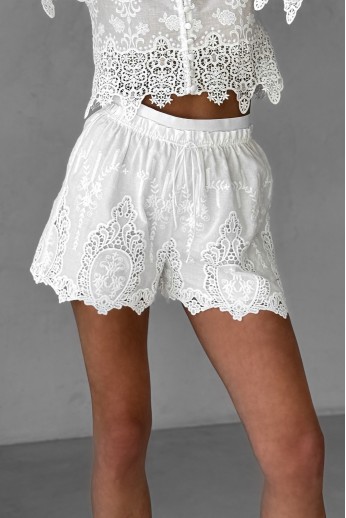 Josephine embroidered batiste shorts