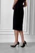 Silhouette midi dress with white jabot Roses